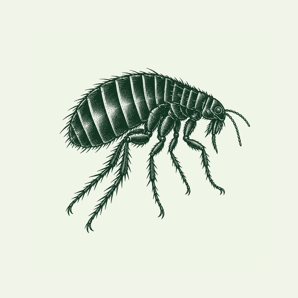 Illustration de puces sur fond vert clair