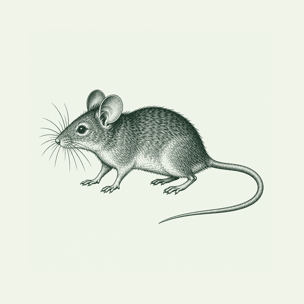 Illustration de souris sur fond vert clair